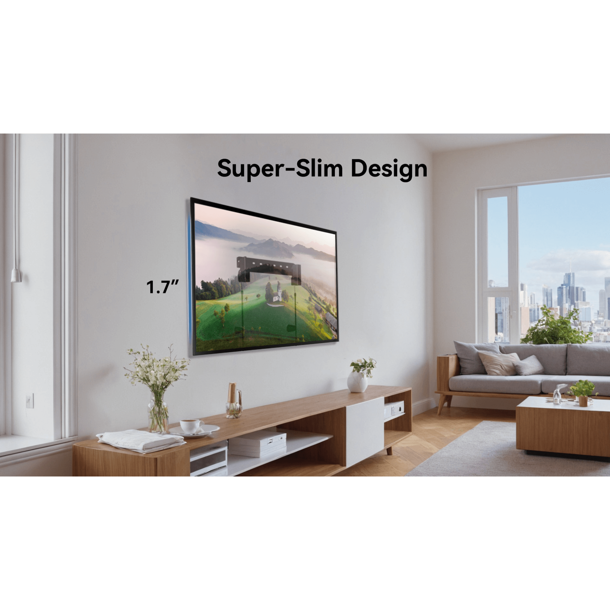 ErgoAV Medium Low Profile Fixed Mount for 19" to 65" TVs