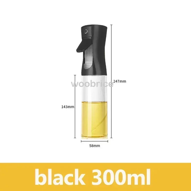 200/300/500m LOil Spray Plastic Household Kitchen Oil Spray Bottle or Oil Brush Nebulizing Mist Filling Cooking Dual Use BBQ