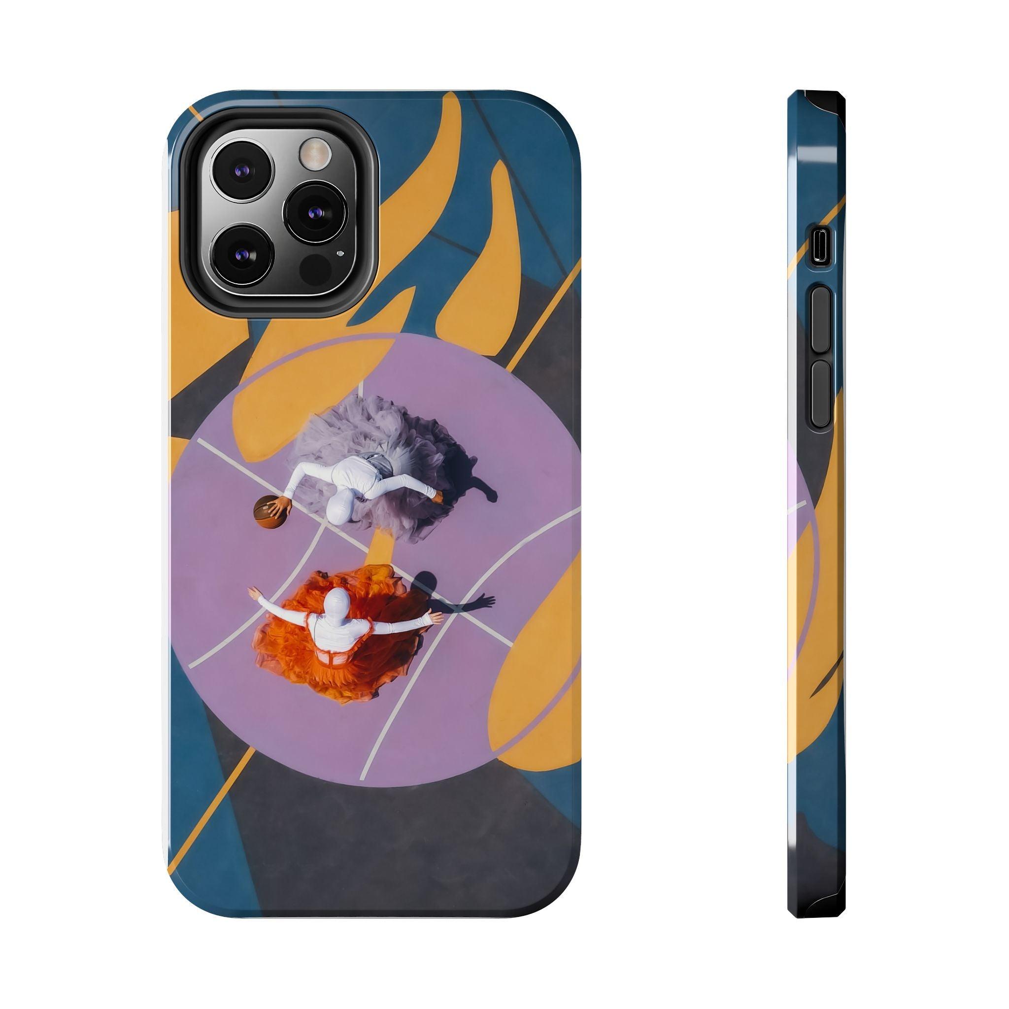 Two Womens Play basket ball Tough Phone Cases