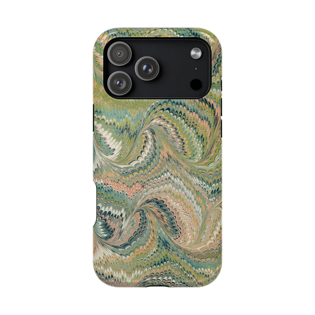 Green Pastel Italian Marble Design Magnetic MAG SAFE High Impact iPhone Cases