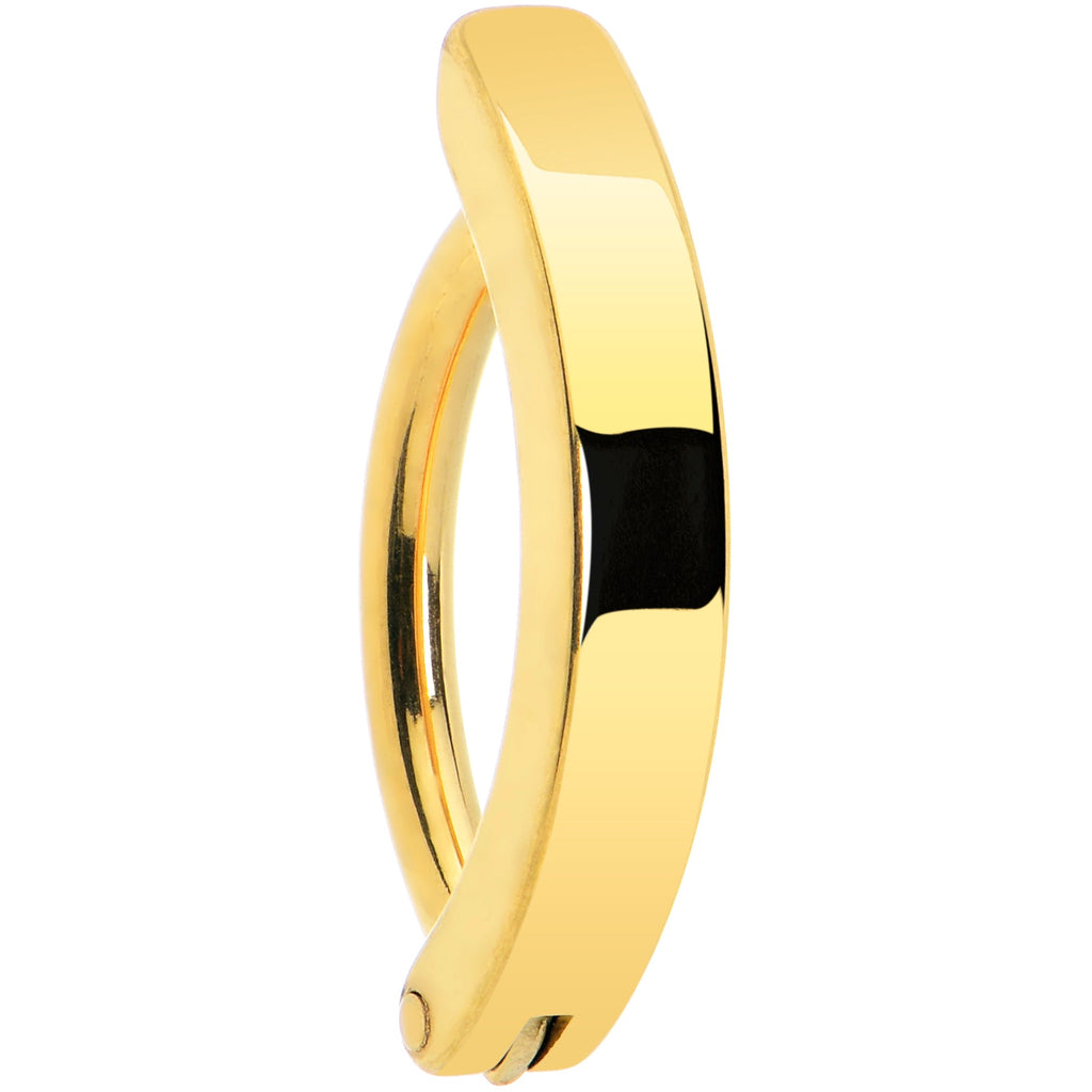 Gold Tone Smooth Simple Style Hinged Hoop Belly