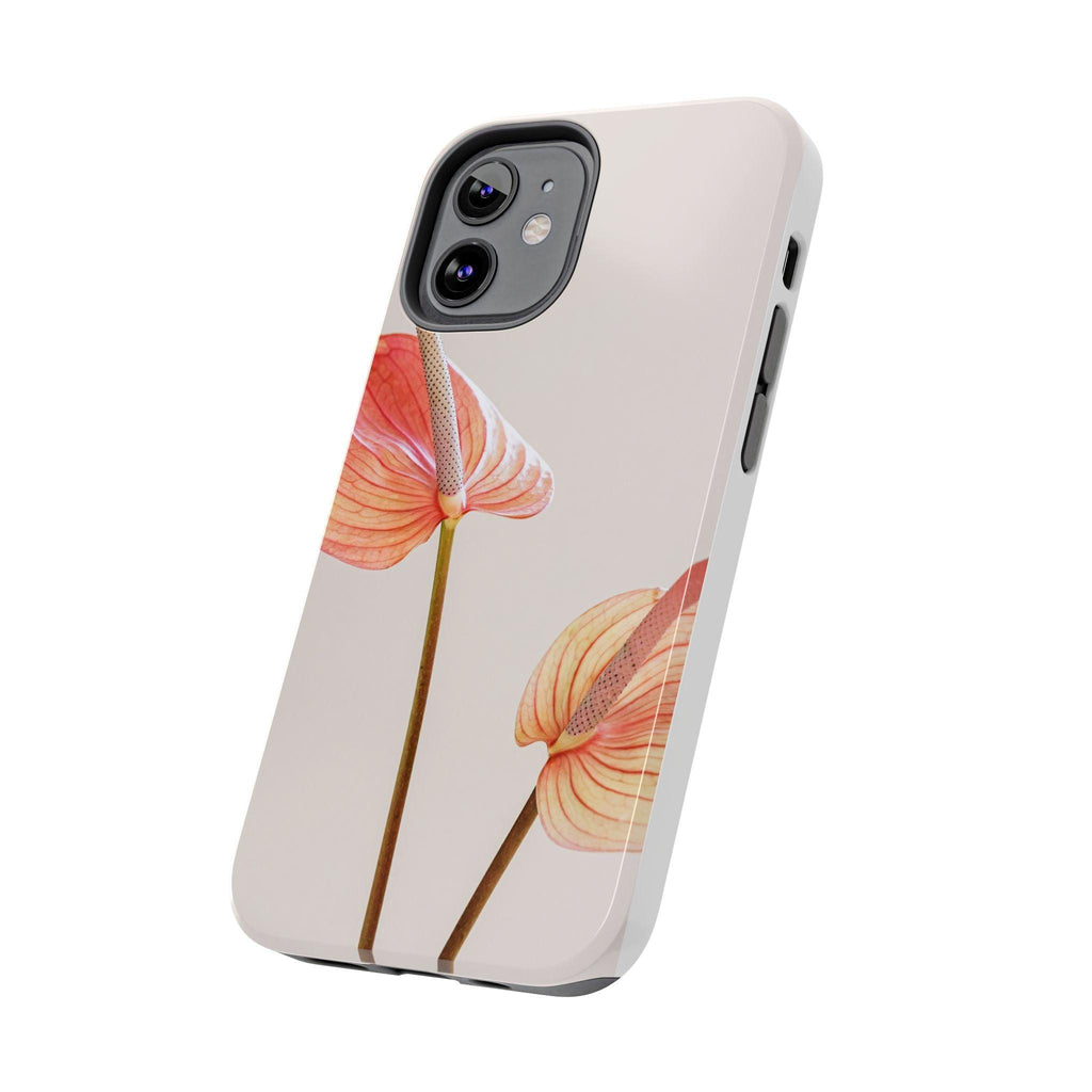 Orange Flower with Leaves Tough Phone Cases