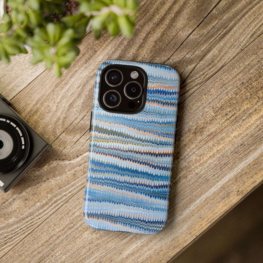 Blue Marbled Phone Cases iPhone + Samsung - all models, Vintage Marbled Design - Tough Cases