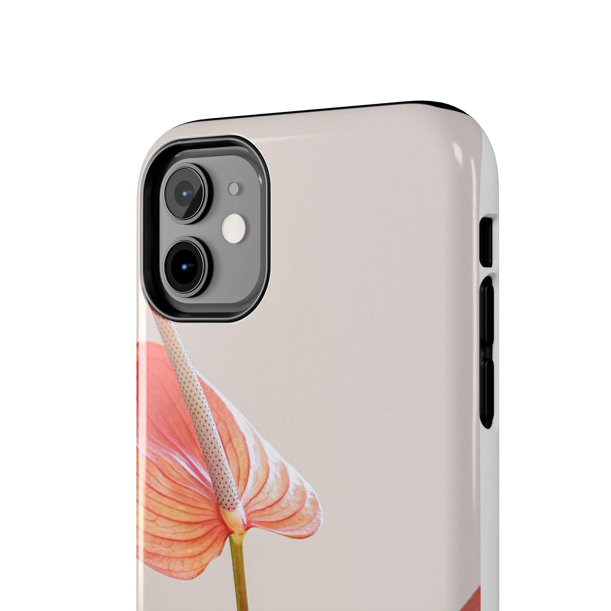 Orange Flower with Leaves Tough Phone Cases