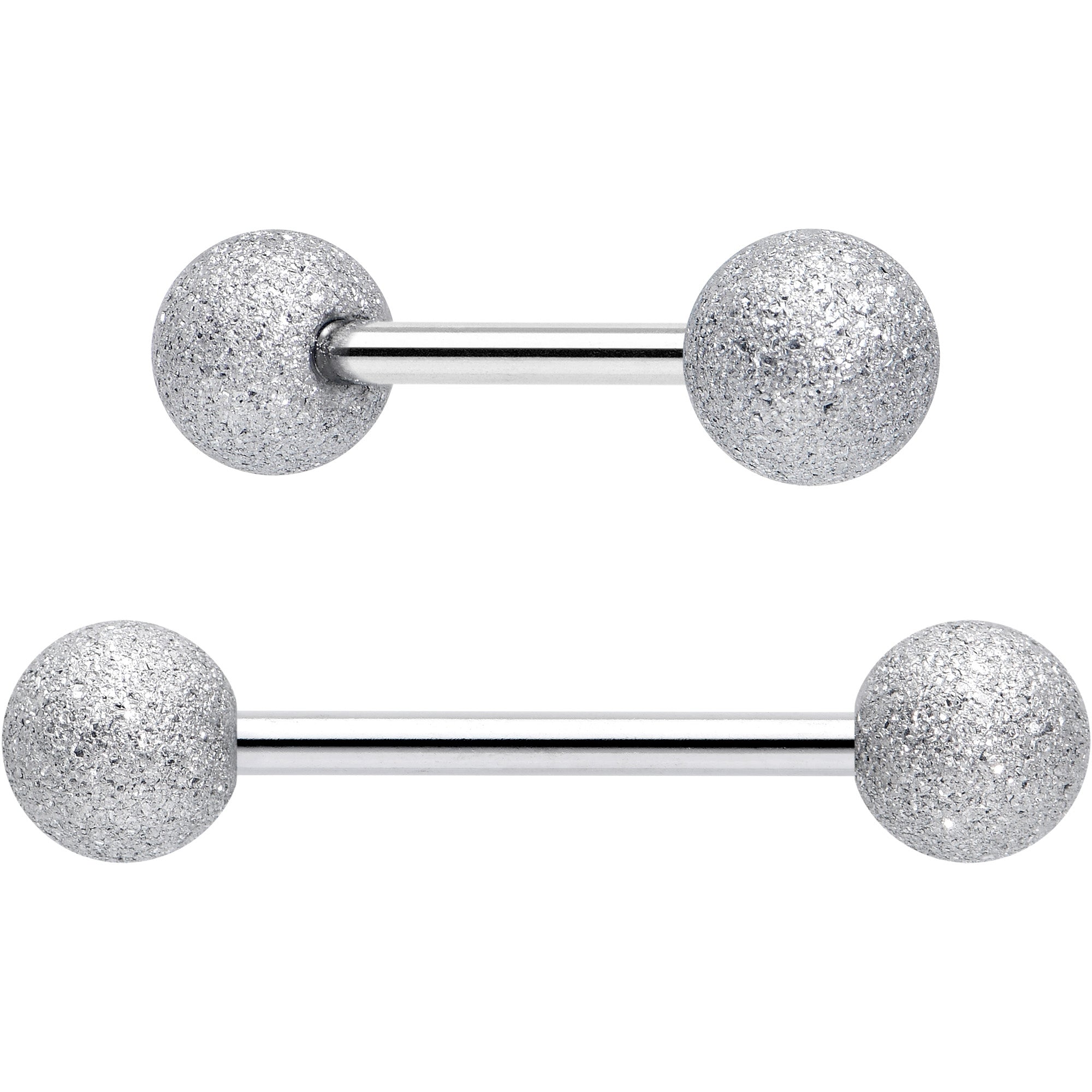 Red CZ Gem Flower Sandblasted Barbell Tongue Ring Set of 4