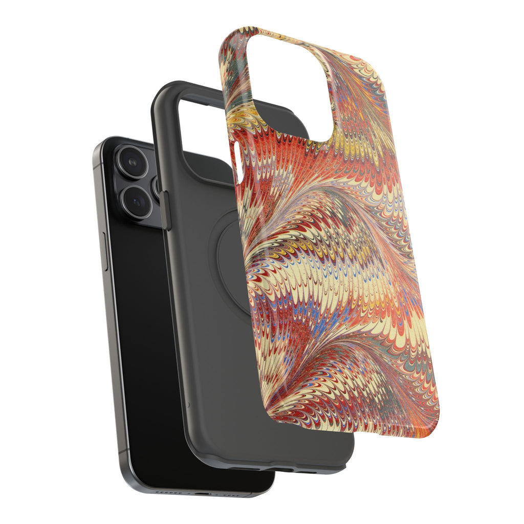 Rust and Gold Italian Vintage Marble Design Durable Phone Case for Apple + Samsung
