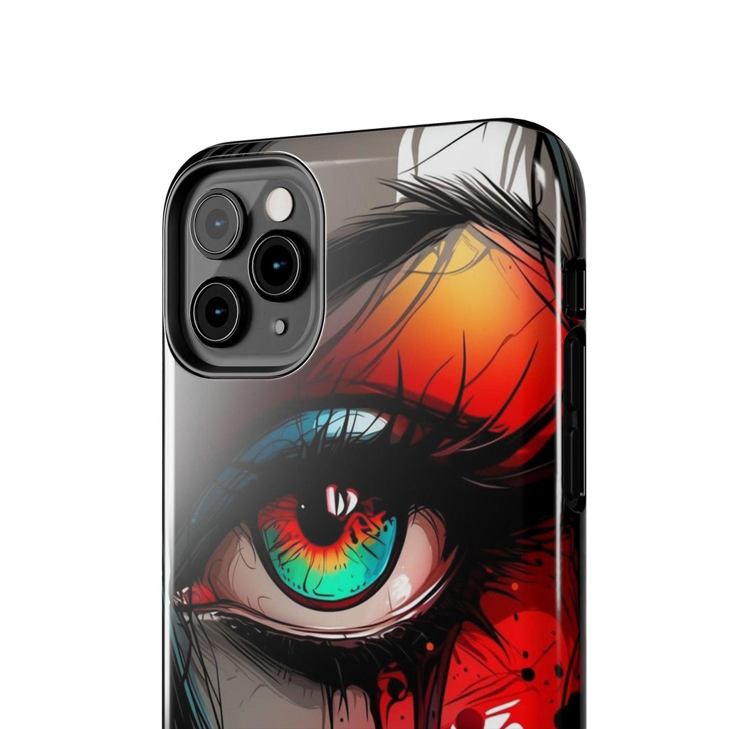 Girl Colorful Eye Painted Printed Tough Phone Case for iPhone & Samsung Galaxy - Artistic & Vibrant Design