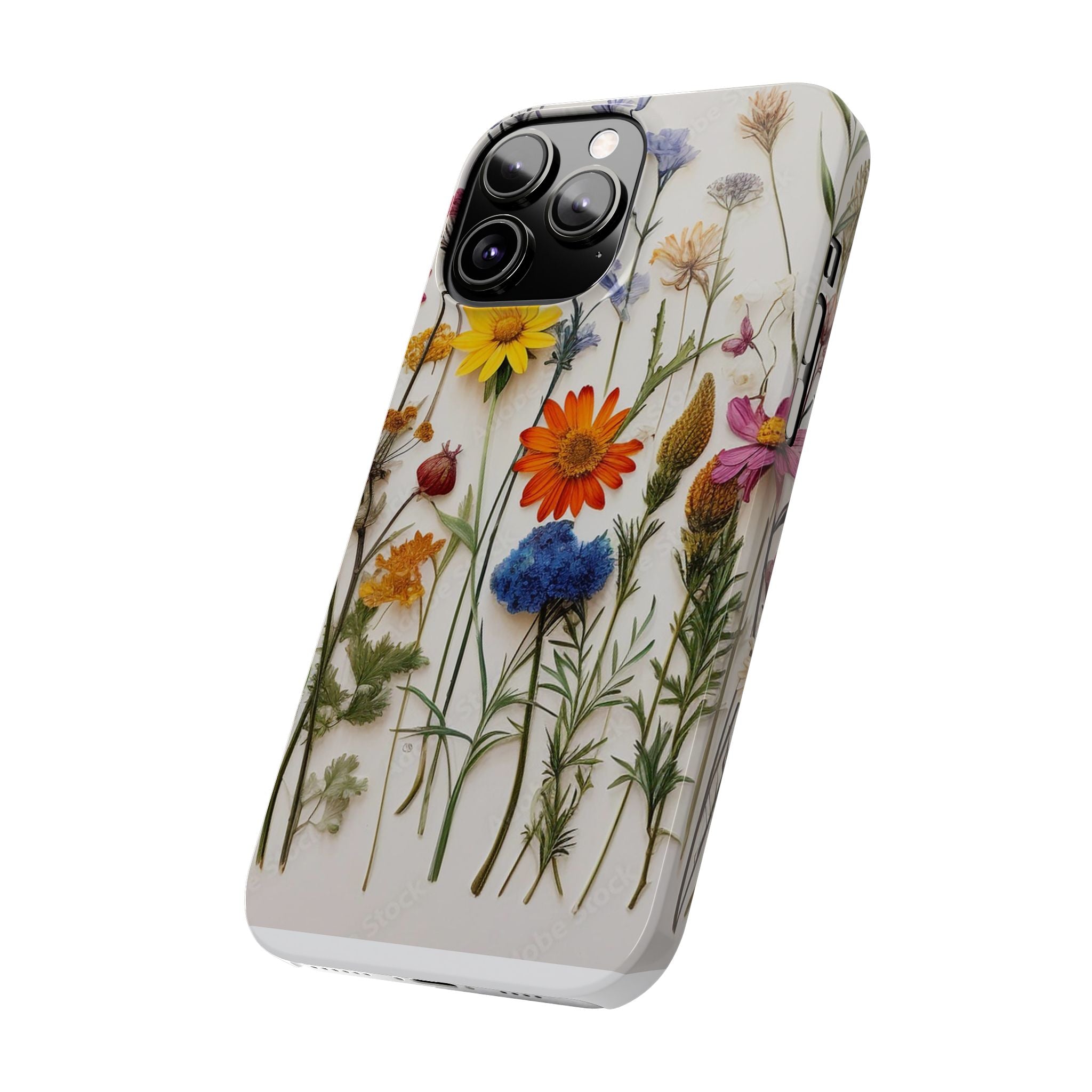 Floral Phone Cases, Slim Protective Cover, Pressed Flowers Design, iPhone 17 Case, Botanical Phone Accessories, Floral Theme Phone Case