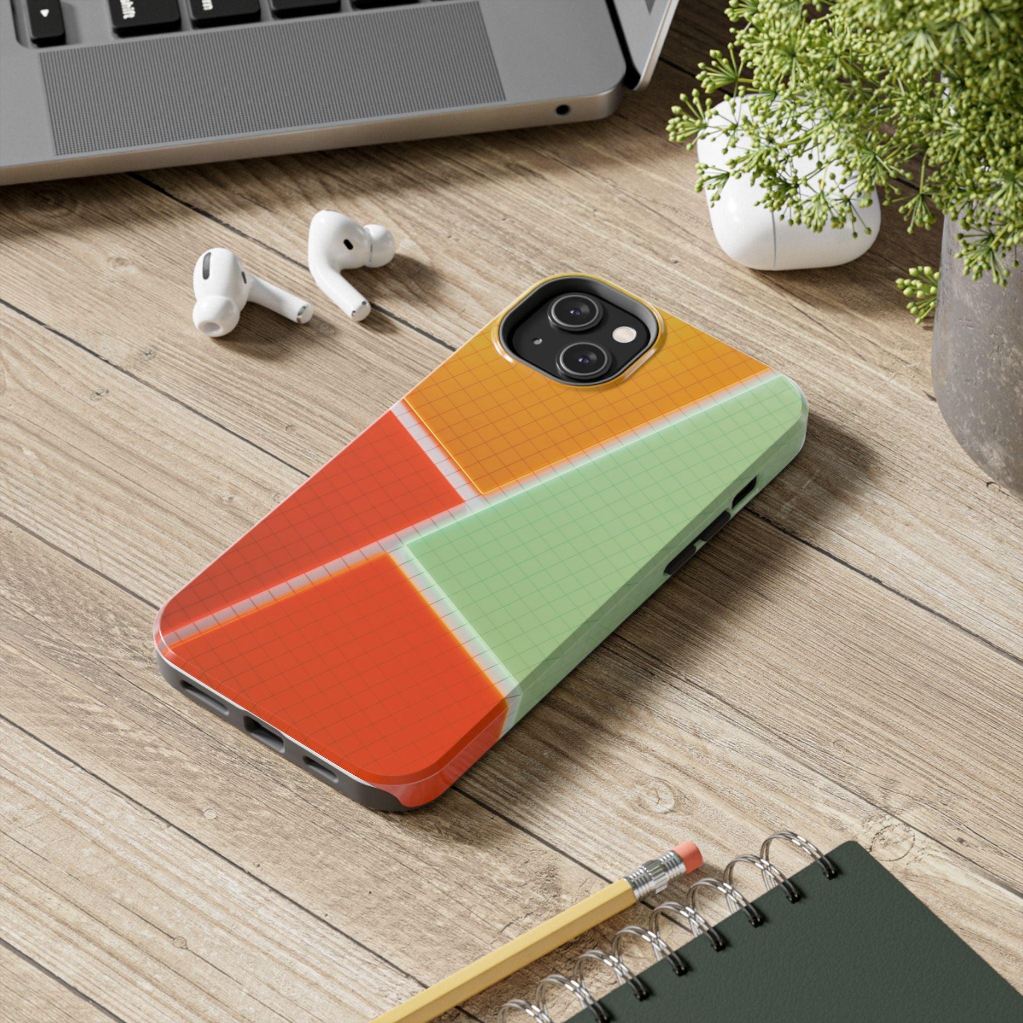 Four Colors Blocks With Shades Tough Phone Cases