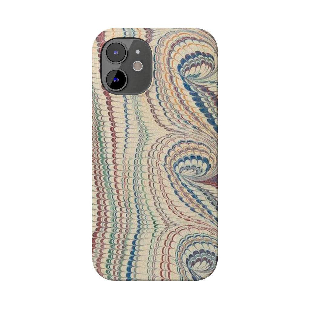 Italian Vintage Marbled Paper Design on iPhone Cases, Artistic Protection for Your Device in Elegant Beige, Blue, Burgundy