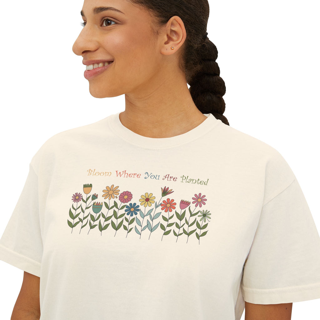 Wild Flowers Boxy Fit Tee - Ring Spun Comfort - DipaliZ