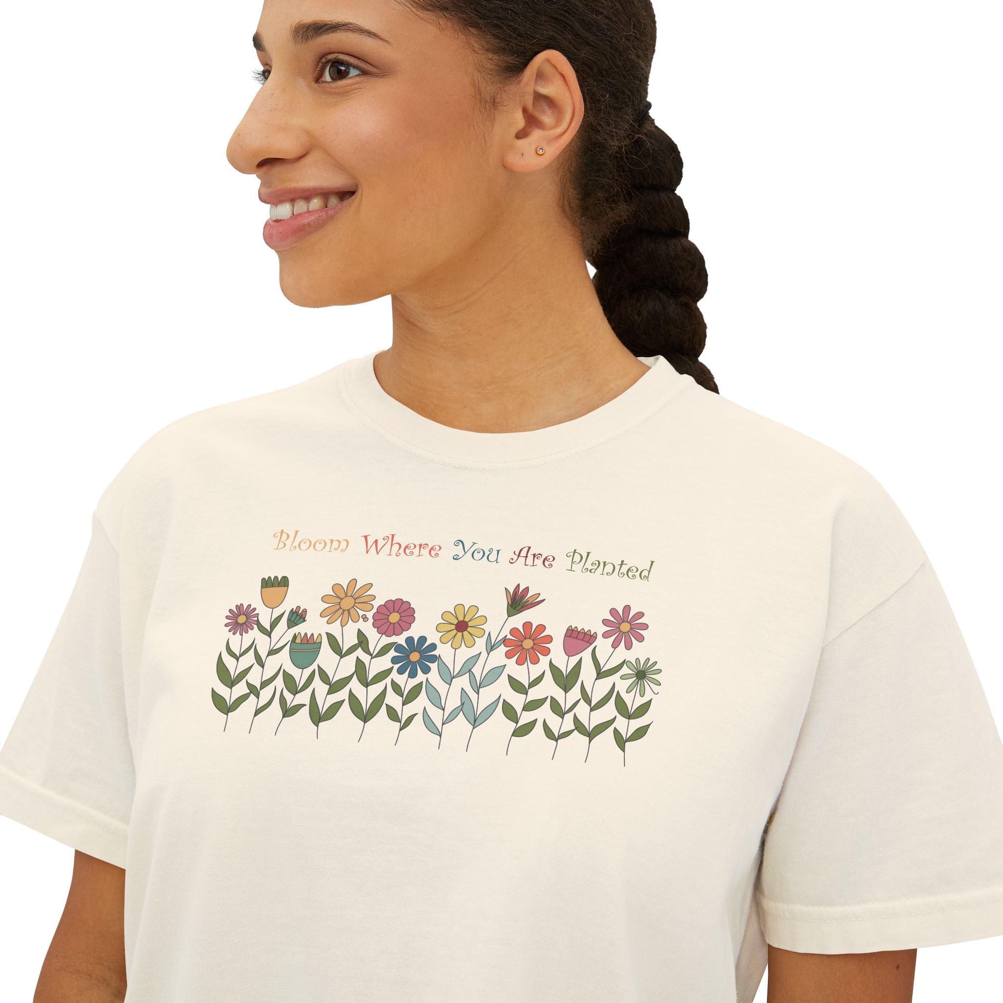 Wild Flowers Boxy Fit Tee - Ring Spun Comfort - DipaliZ