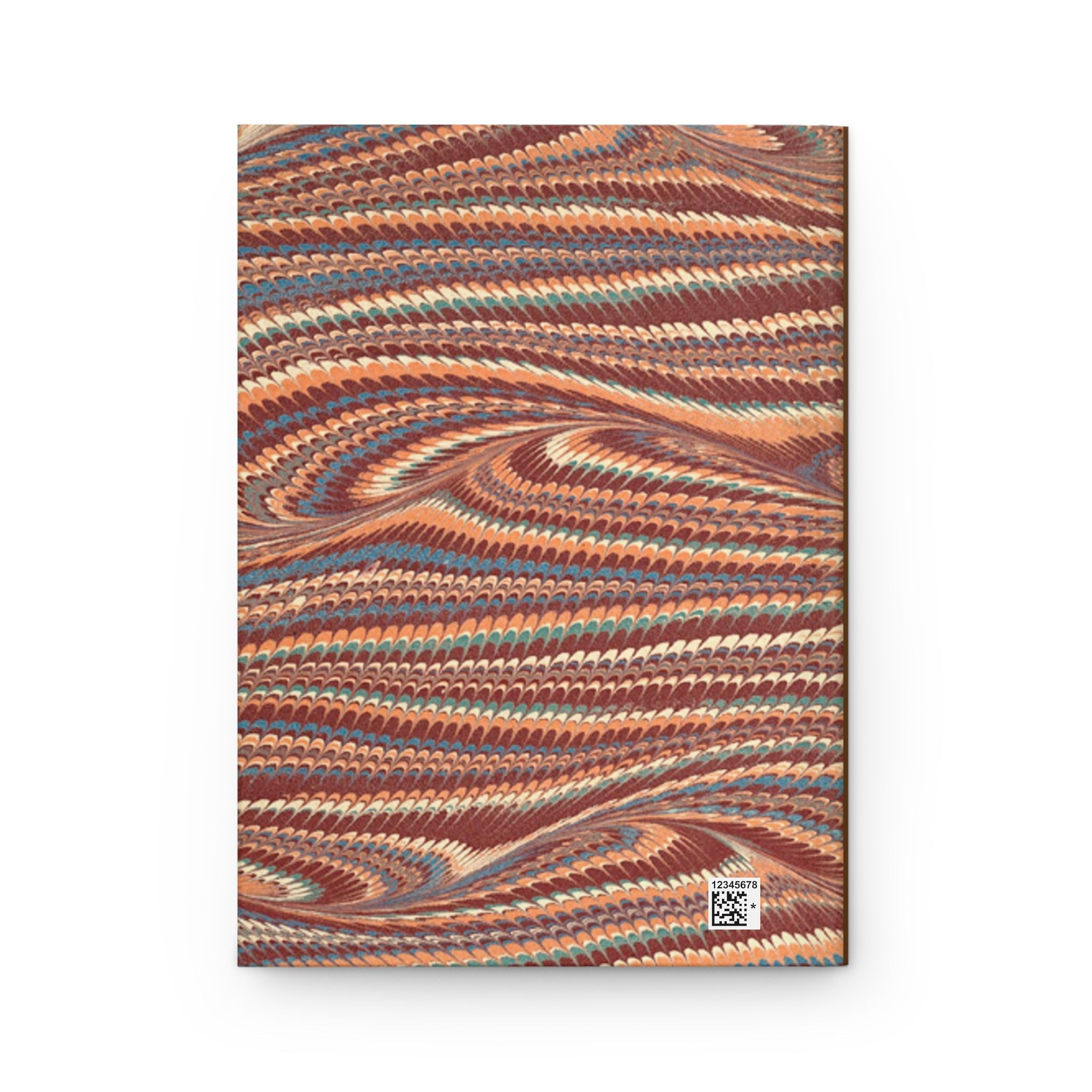 Vintage Italian Marble Hardcover Journal — Burgundy, Brown & Green Matte Notebook