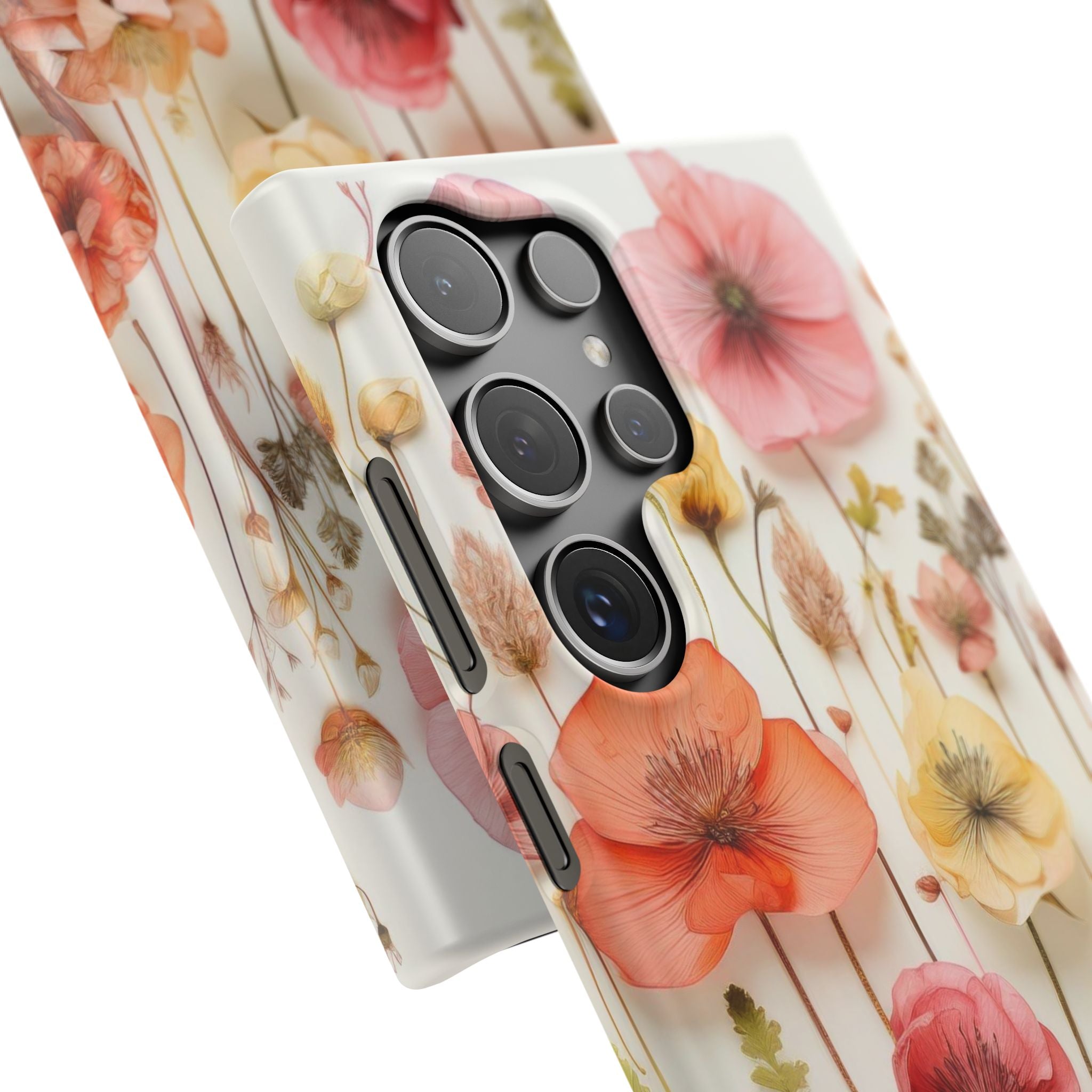 Pink Floral Pressed Flowers - Slim Case