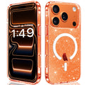 Glitter Magnetic Case for iPhone 17 Pro – Slim Shockproof Clear Back Cover, MagSafe & Wireless Charging Compatible, Anti-Scratch Protective Phone Case for Women