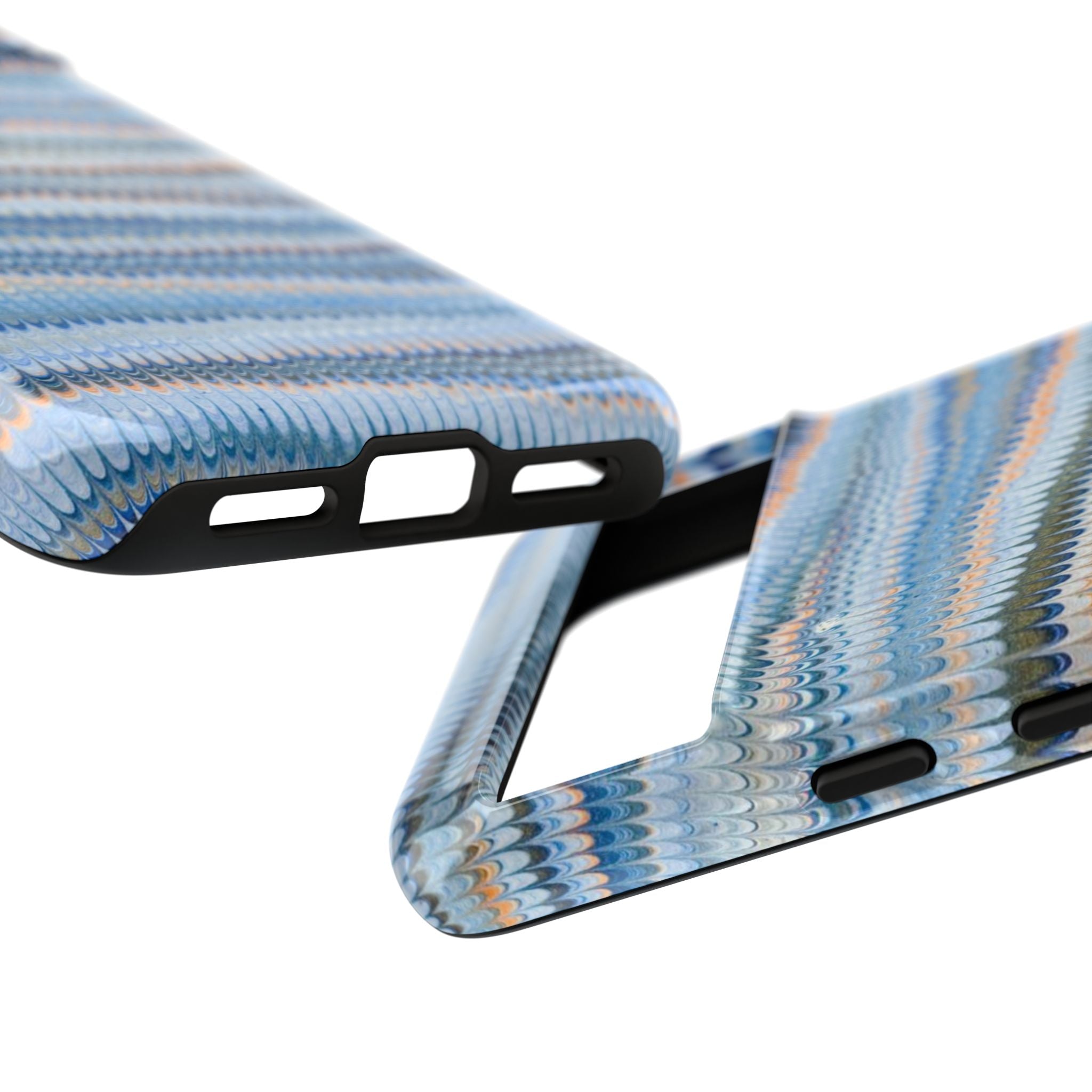 Blue Marbled Phone Cases iPhone + Samsung - all models, Vintage Marbled Design - Tough Cases