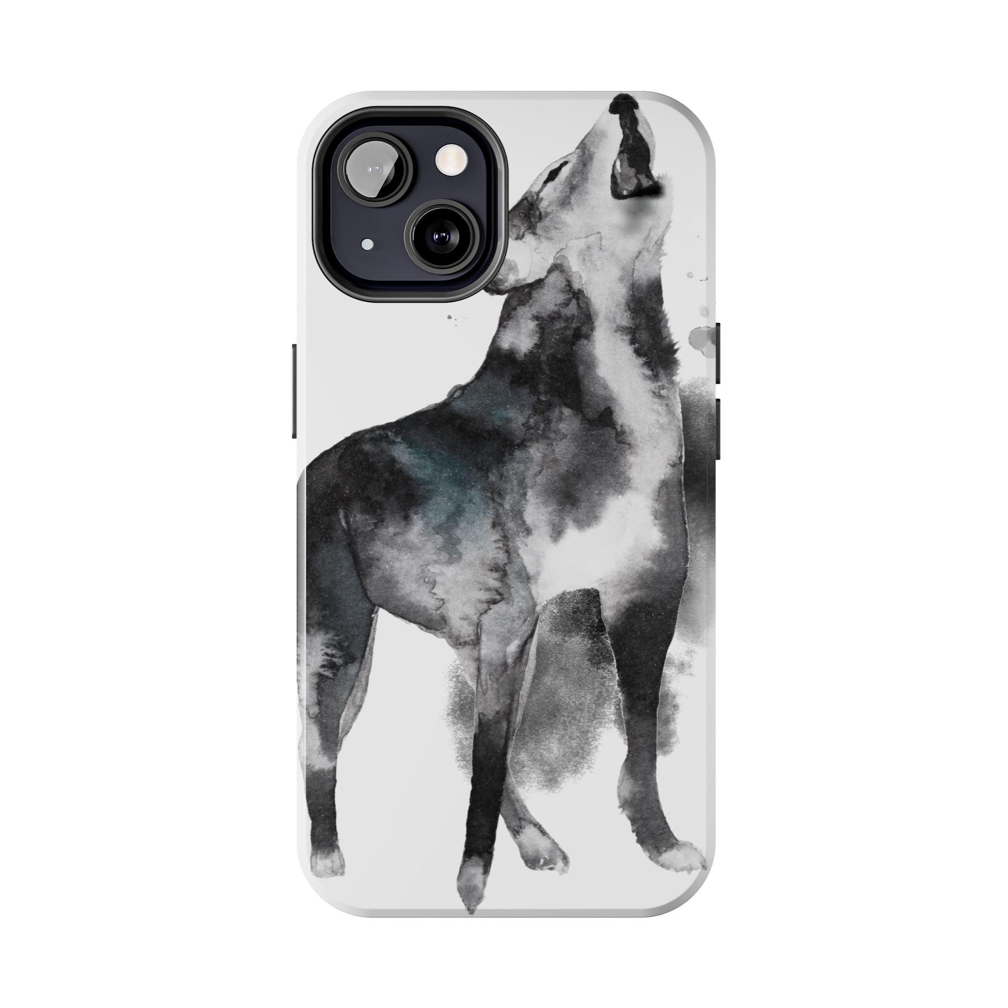 Black and White Dog Printed Tough Phone Cases