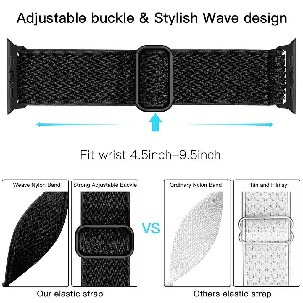 Apple Watch Elastic Nylon Band — Stretchy Solo Loop for Series 1-11, SE & Ultra 38mm-49mm