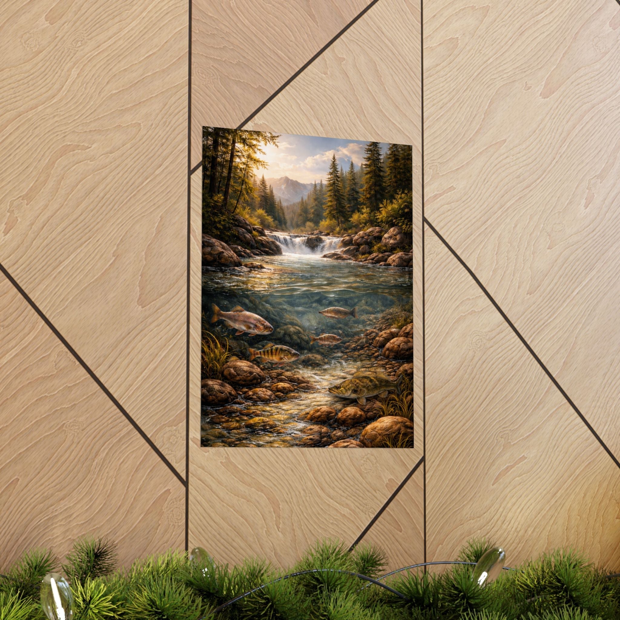 Scenic Trout Stream Matte Poster — Mountain River Landscape Wall Art
