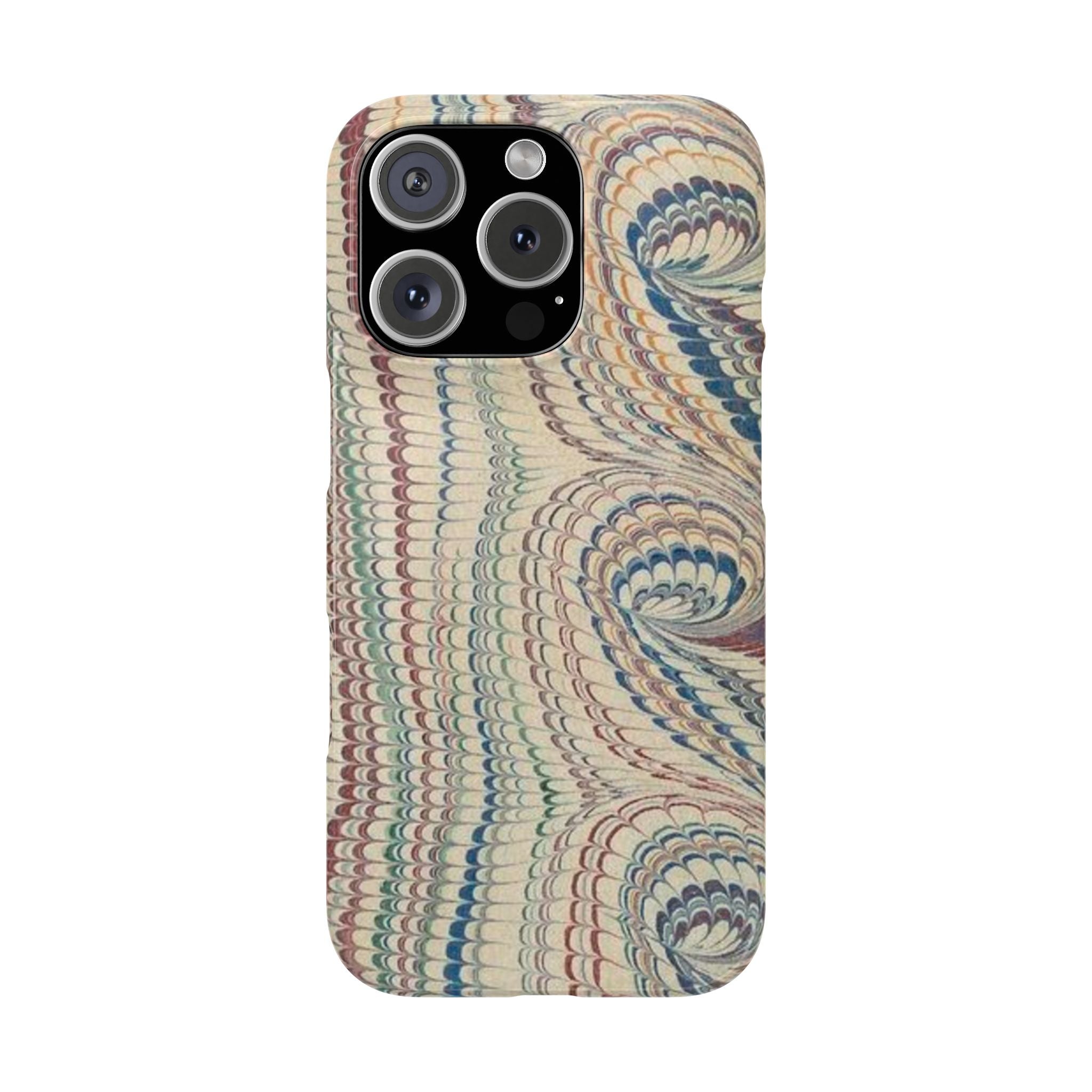 Italian Vintage Marbled Paper Design on iPhone Cases, Artistic Protection for Your Device in Elegant Beige, Blue, Burgundy