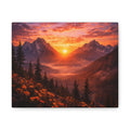 Sunset Mountain Canvas Wall Art — Majestic Alpine Sunrise Landscape