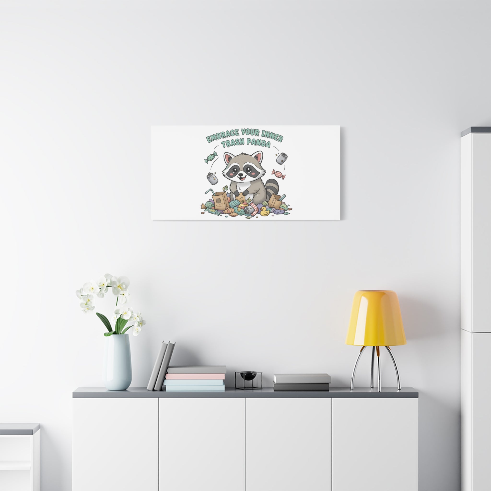 Embrace Your Inner Trash Panda Canvas | Matte Stretched Wall Art, Trash Animal Joy