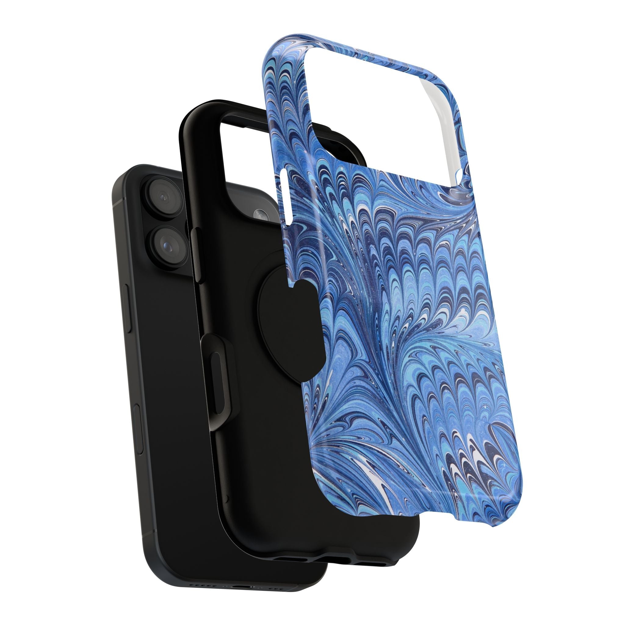 Blue Marbled Swirl Phone Case - Dual Layer Case