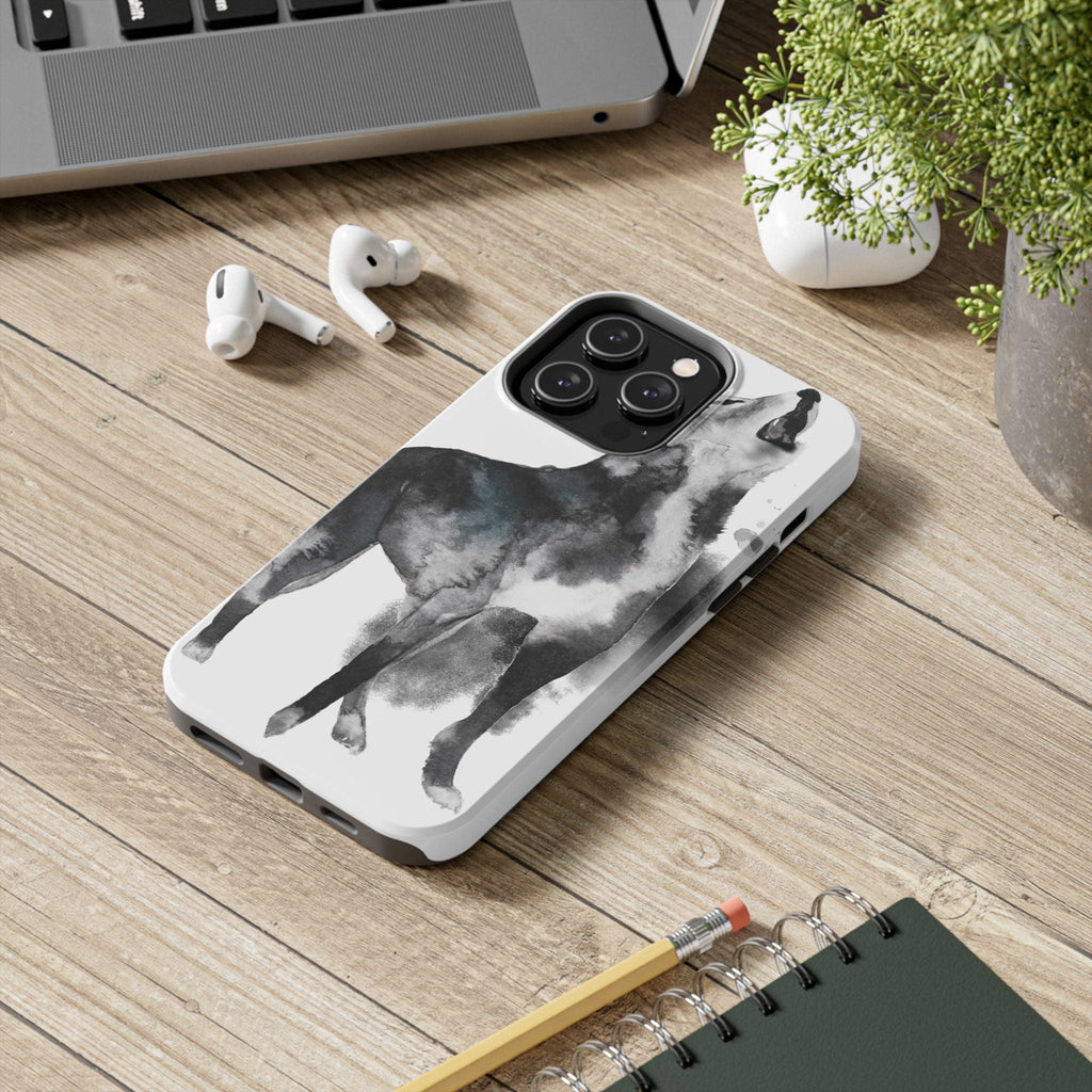 Black and White Dog Printed Tough Phone Cases