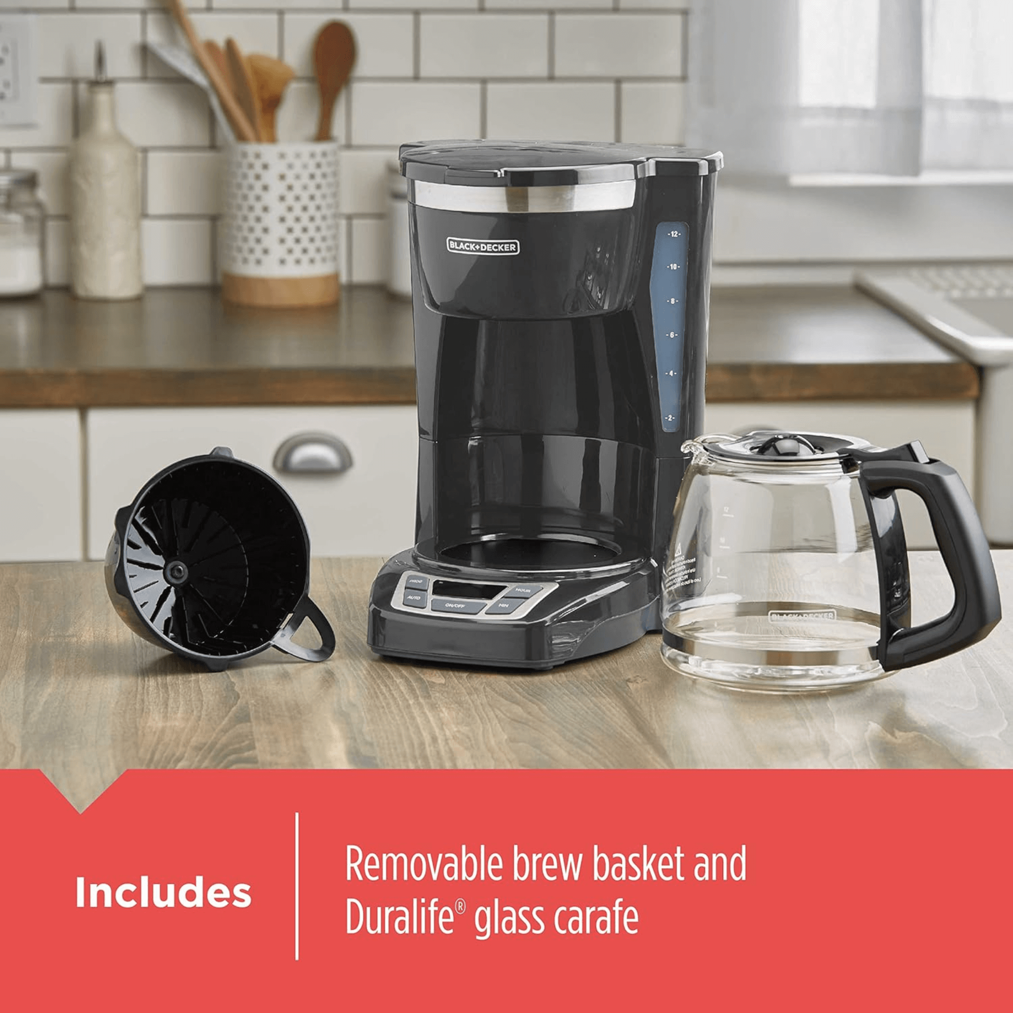 Black & Decker 12 Cup Programmable Coffee Maker with Digital Controls - REFURBISHED
