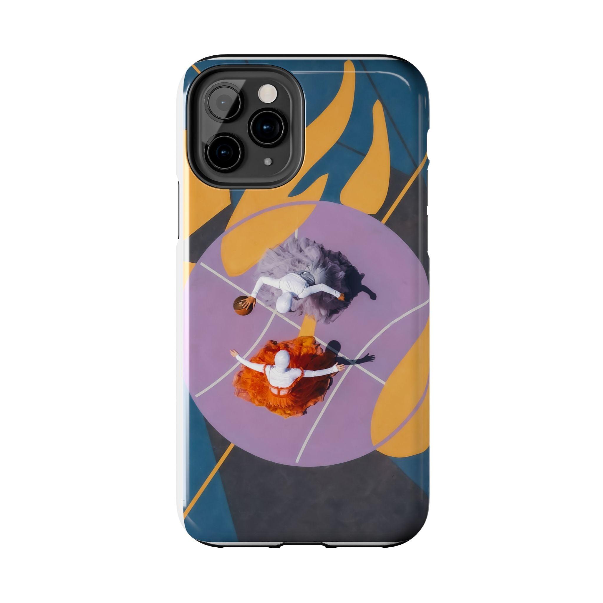 Two Womens Play basket ball Tough Phone Cases