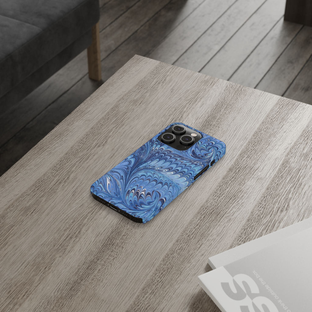 Deep Blue Italian Marbled Design Pallet Phone Case