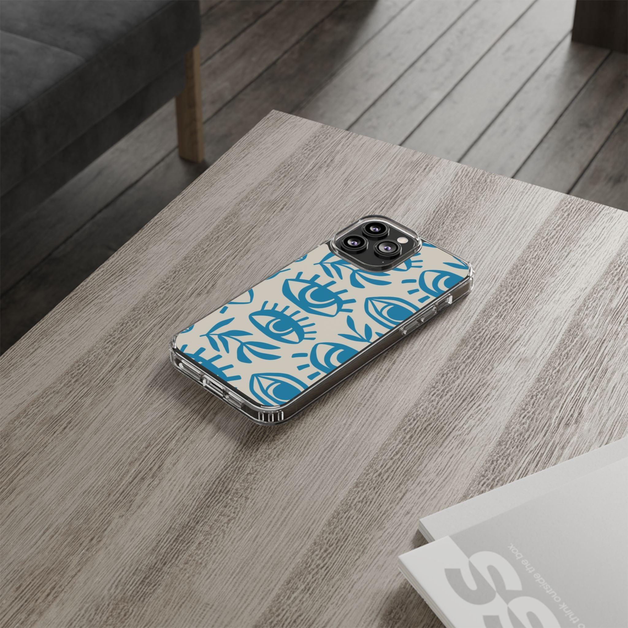 Eyes And Leaves  Pattern Clear Cases