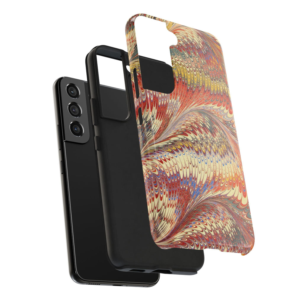 Rust and Gold Marble Italian Tough Phone Case — Durable Marbled Phone Case