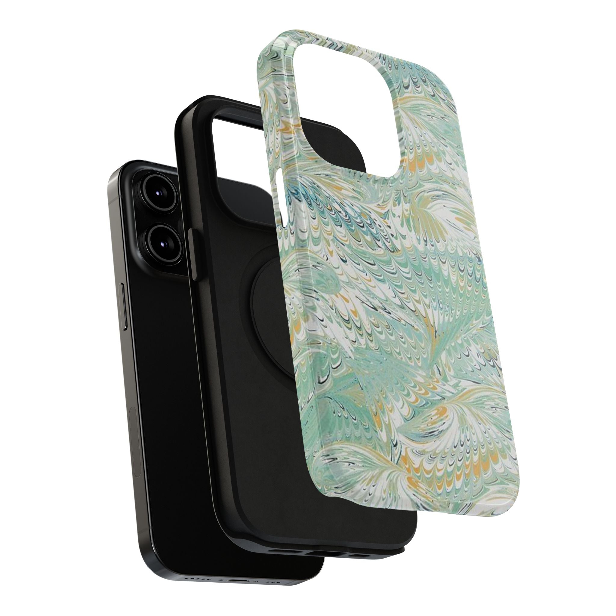Mint Green Marbled Swirl Phone Case - Dual Layer