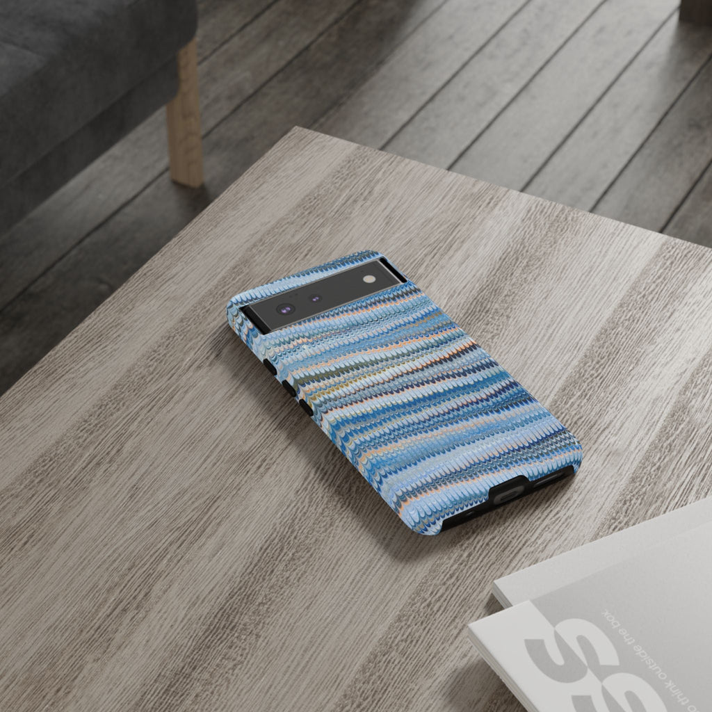 Blue Marbled Phone Cases iPhone 16 + Samsung + Apple + Google