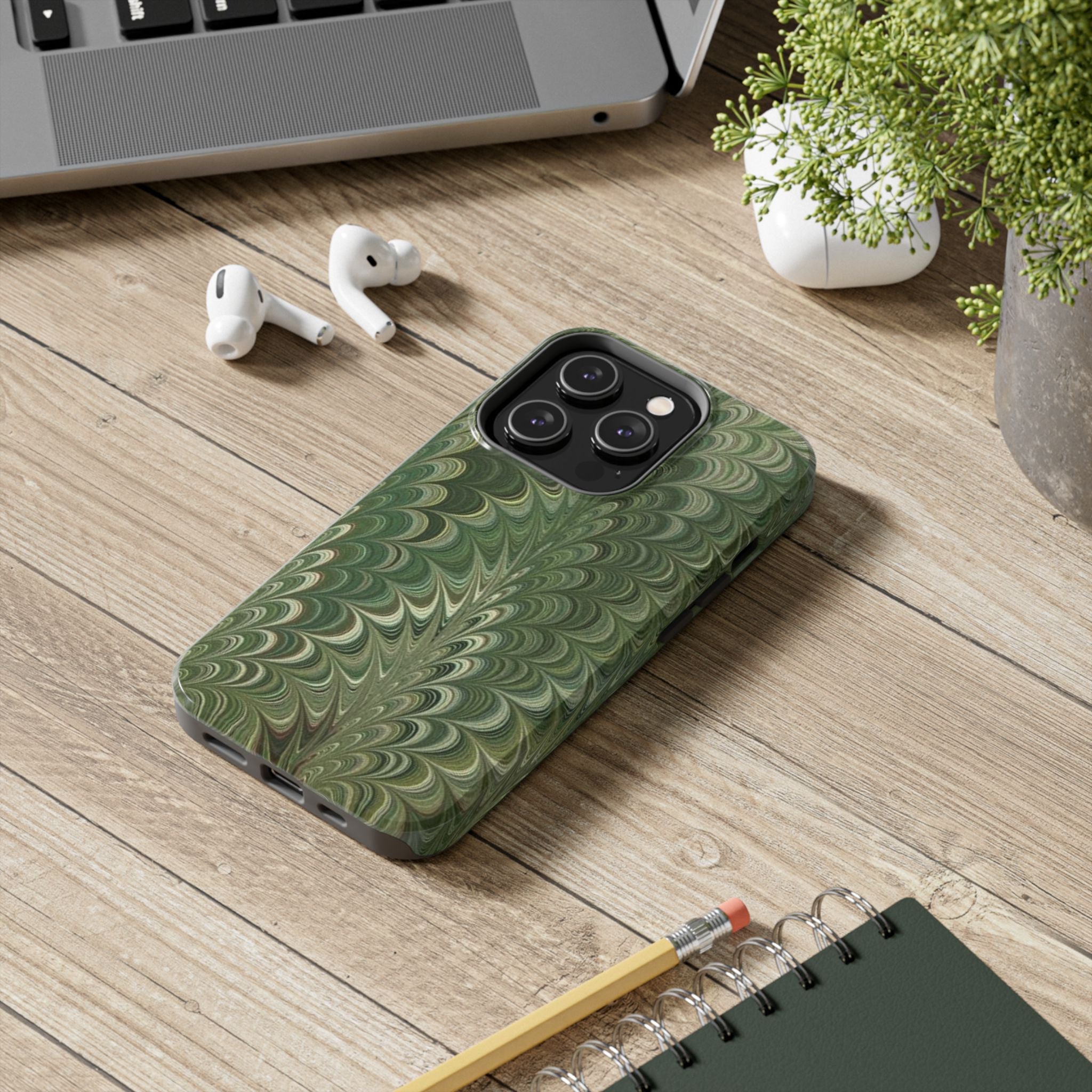 Deep Green Marble Italian Durable Phone Case