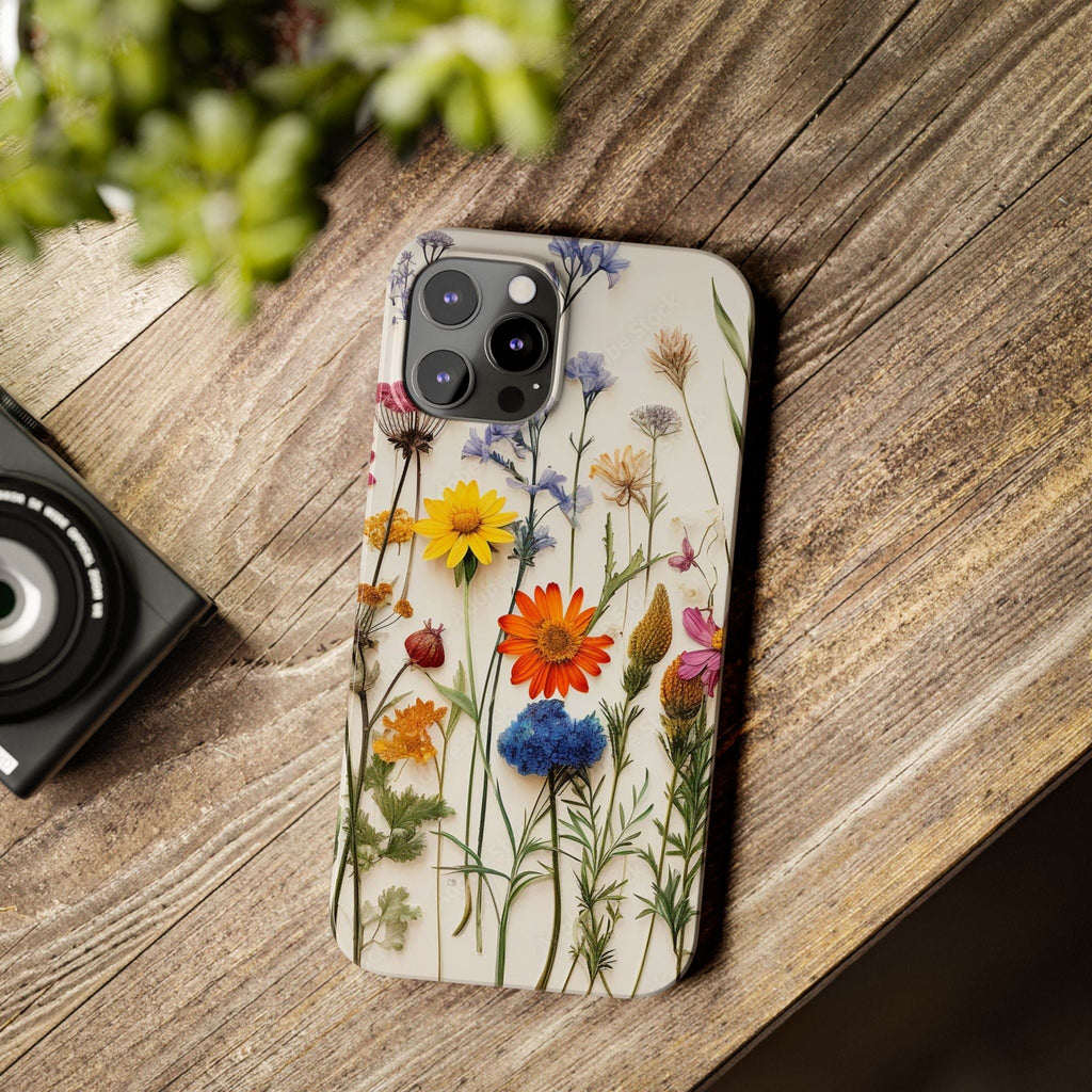 Floral Phone Cases, Slim Protective Cover, Pressed Flowers Design, iPhone 17 Case, Botanical Phone Accessories, Floral Theme Phone Case