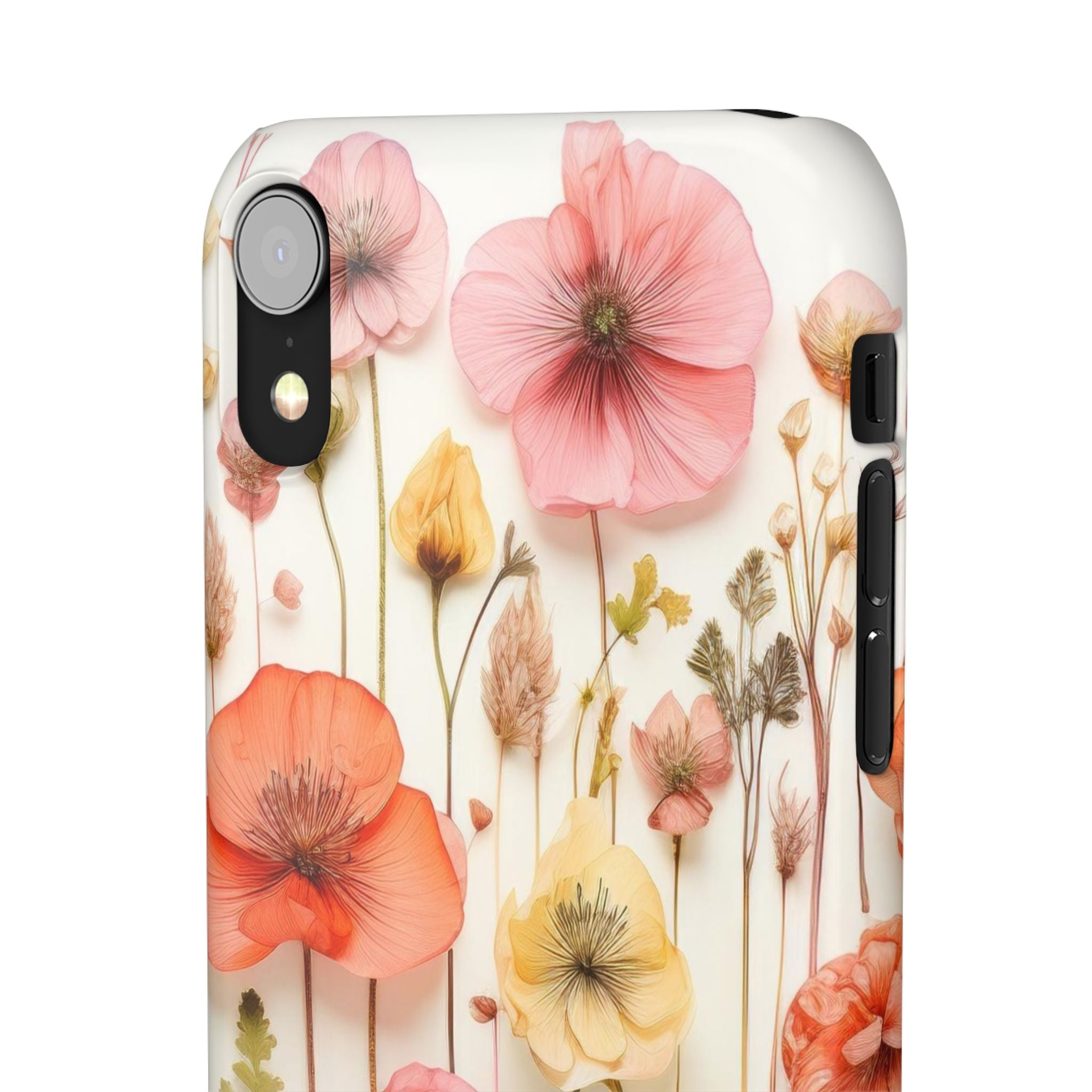 Pink Floral Pressed Flowers - Slim Case