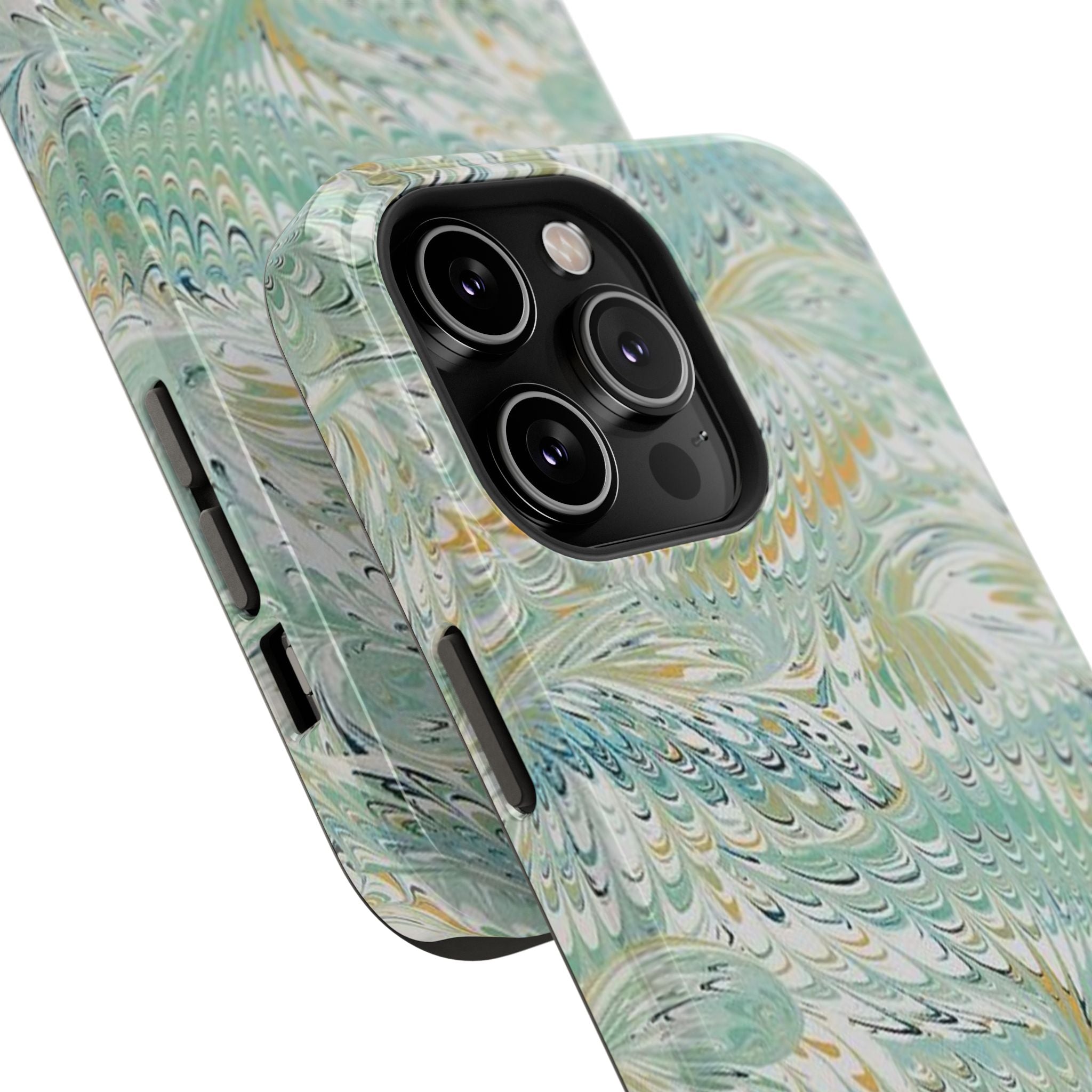 Mint Green Marbled Swirl Phone Case - Dual Layer