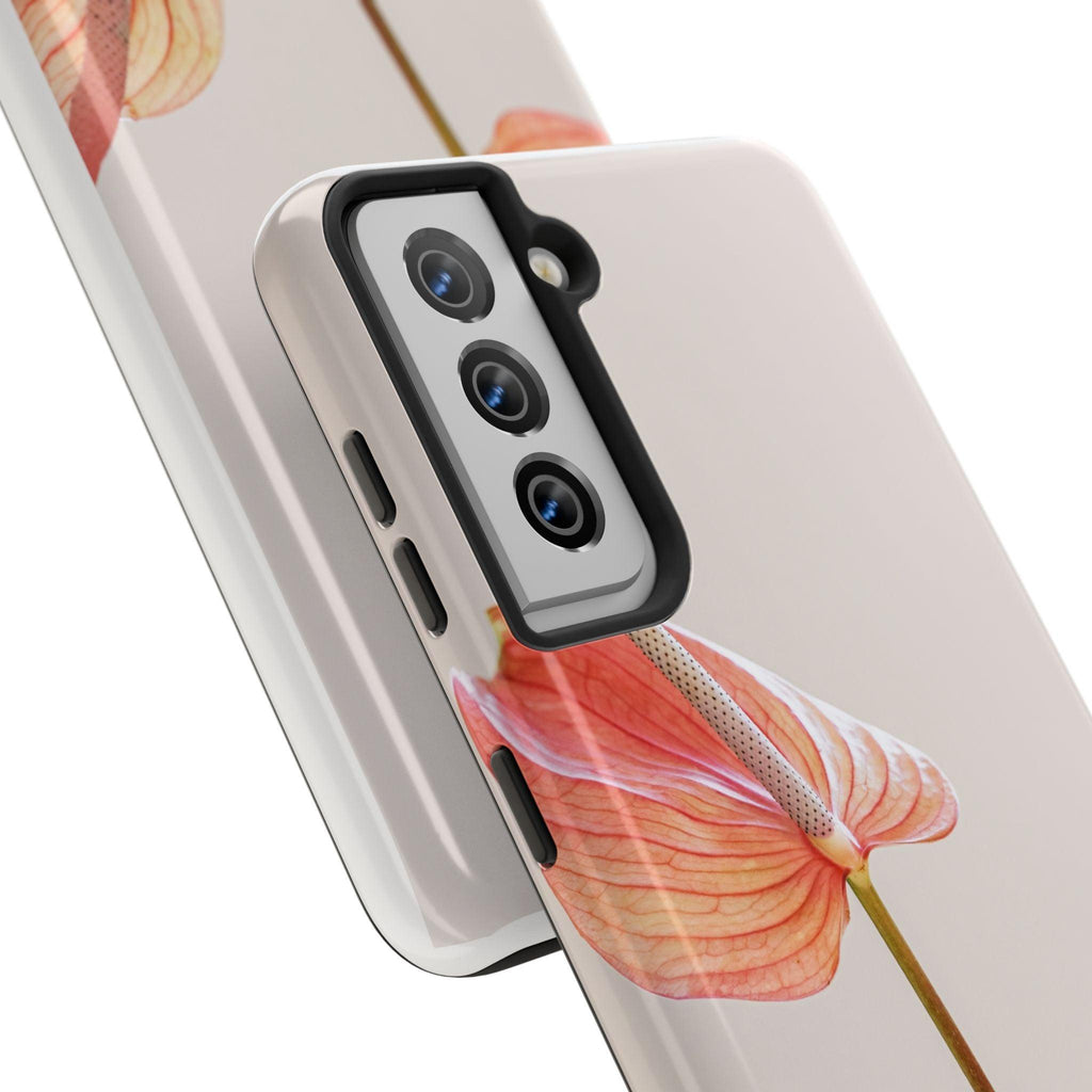 Orange Flower with Leaves Tough Phone Cases