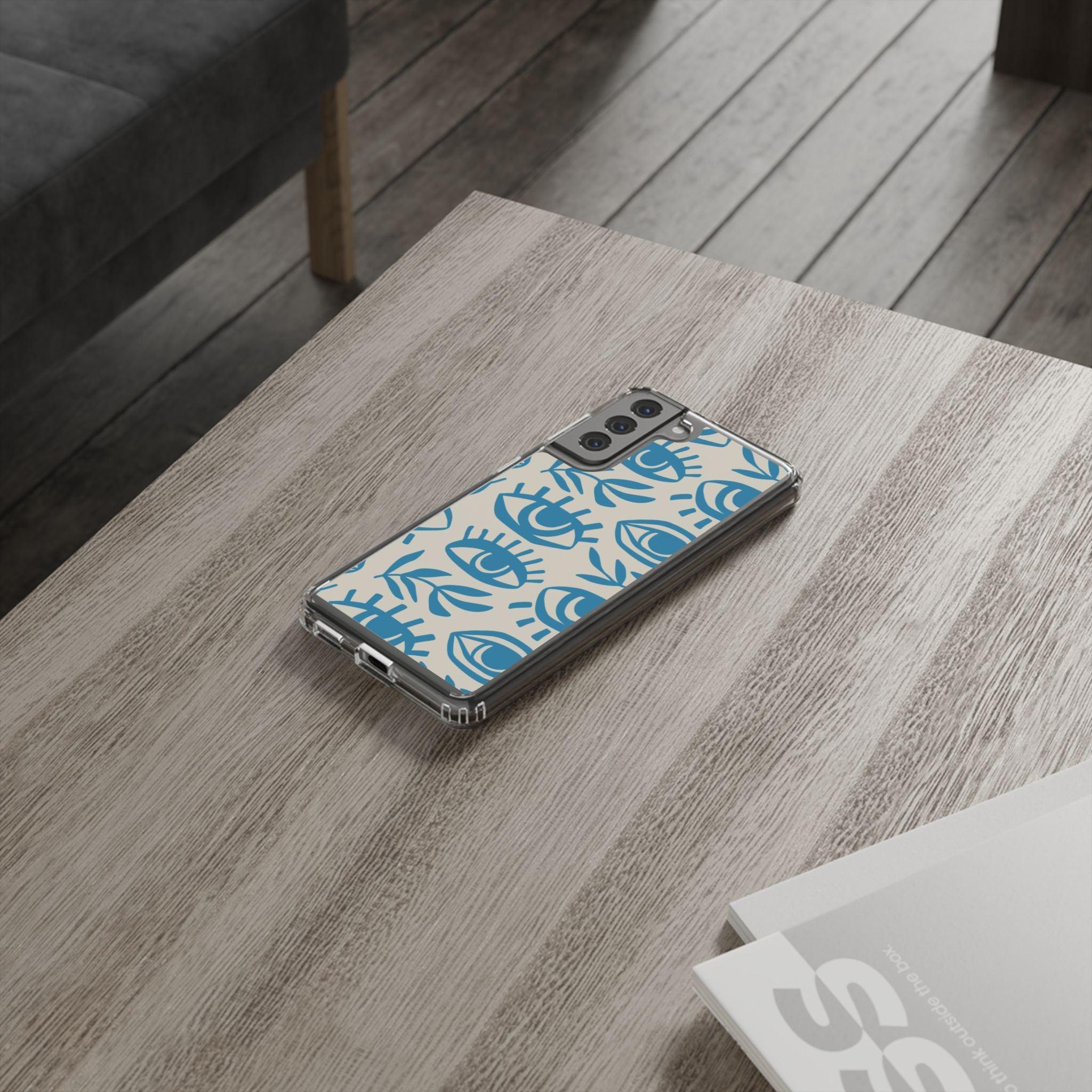 Eyes And Leaves  Pattern Clear Cases