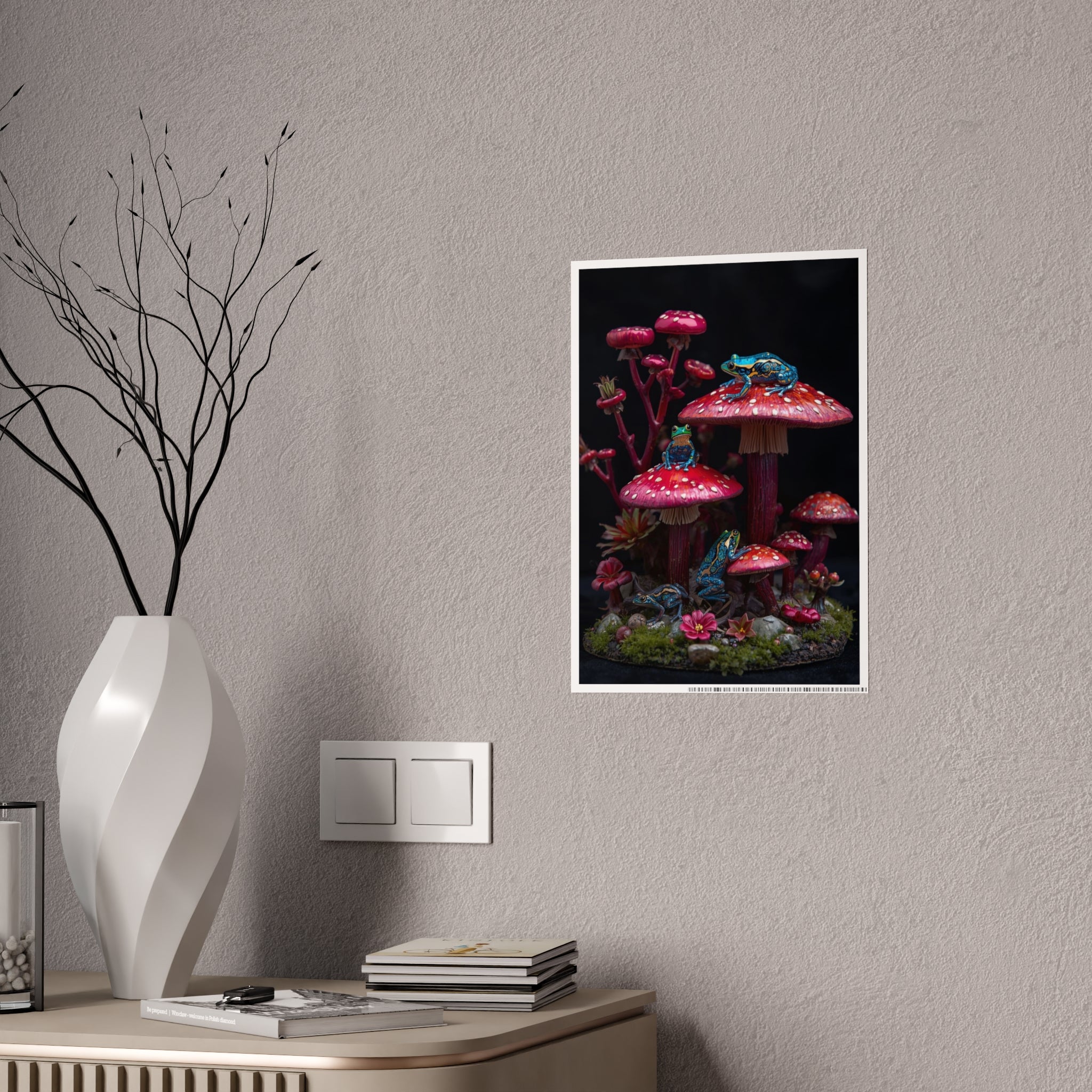 Gloss Poster — Midnight Mushroom Fantasy Art Print