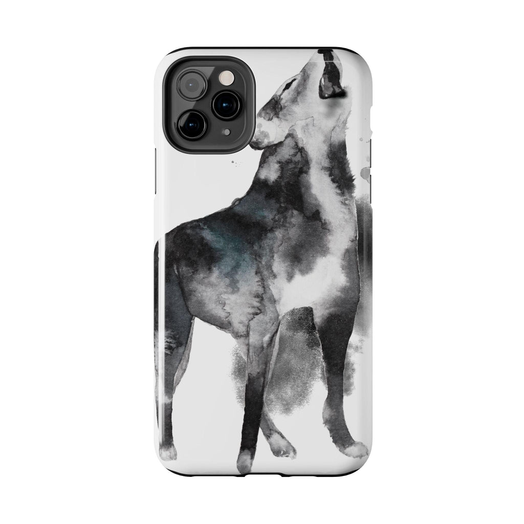 Black and White Dog Printed Tough Phone Cases