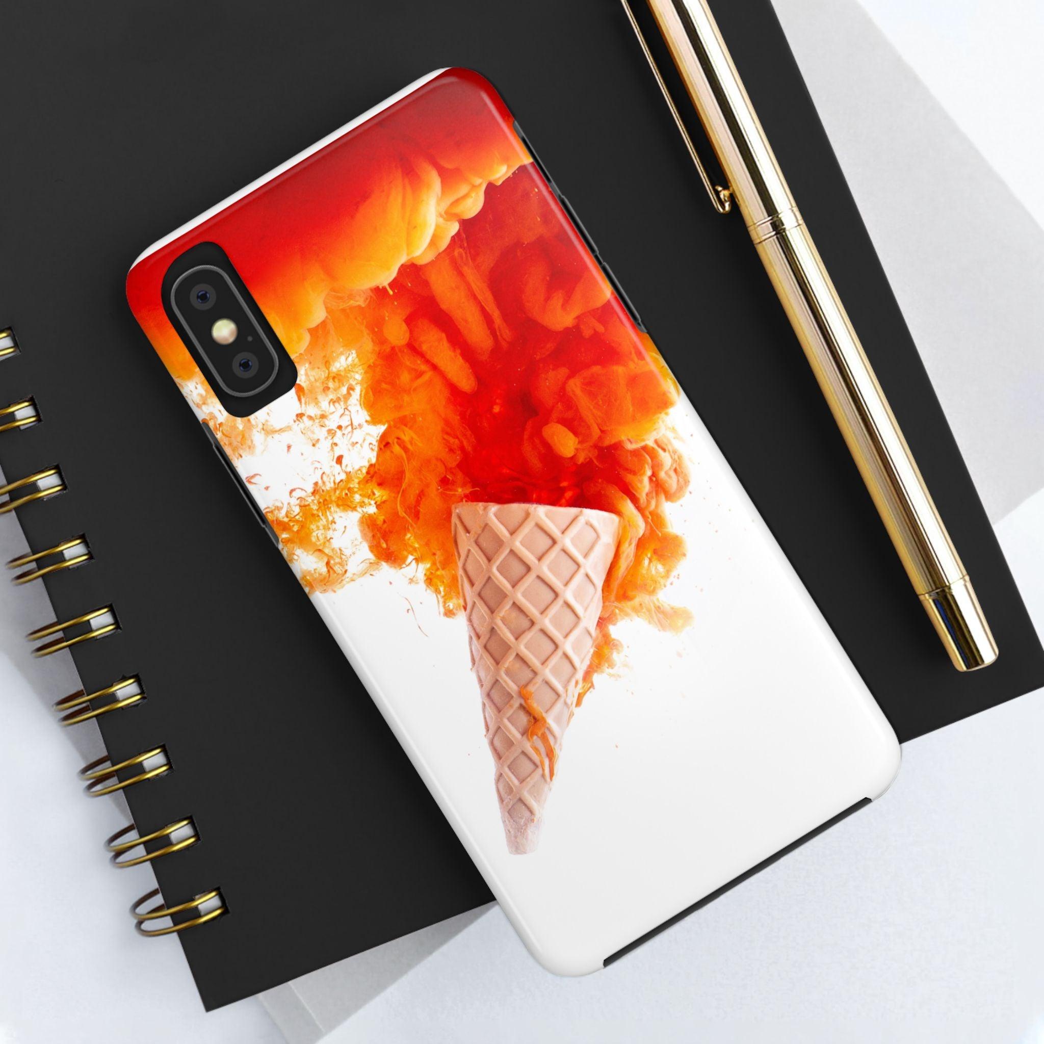 Ice Cream With Flame Of Colors Tough Phone Cases