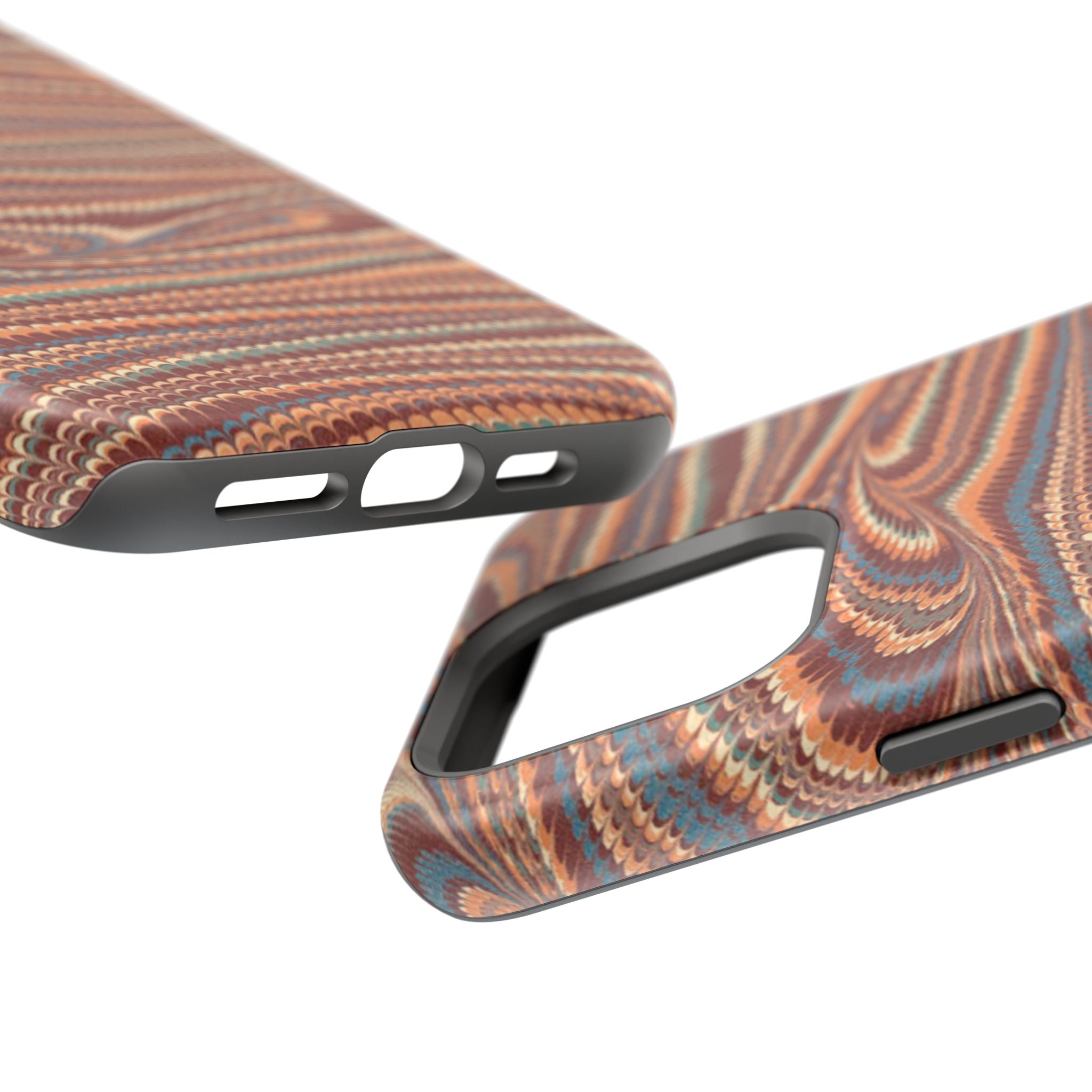 Neutrals Burgundy, Beige, Rust Hues Italian Vintage Marble Design Phone Case for Apple + Samsung