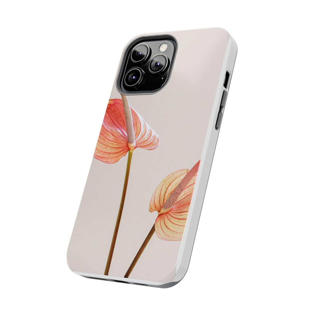 Orange Flower with Leaves Tough Phone Cases