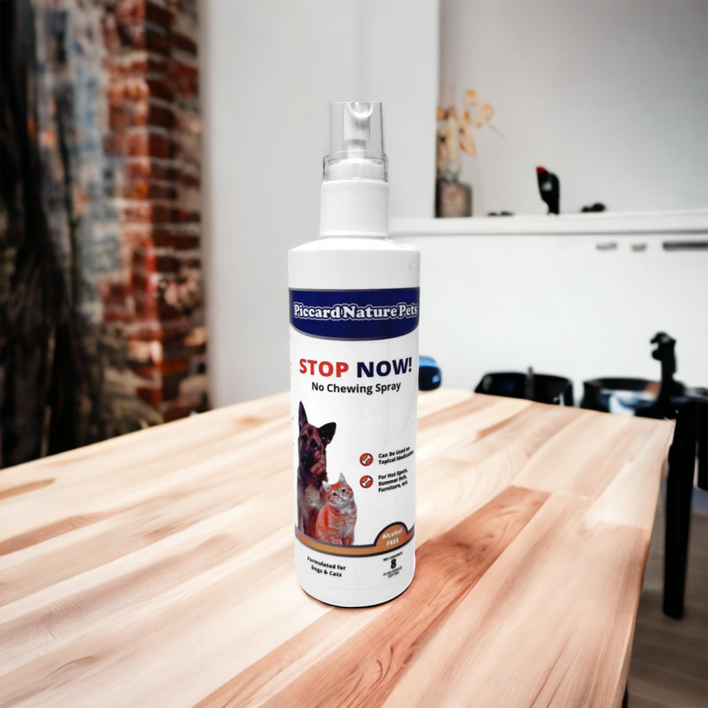 PiccardNaturePets Stop Now! No Chewing Pet Training Spray 8 oz. + FREE Glow in the Dark Bandana!