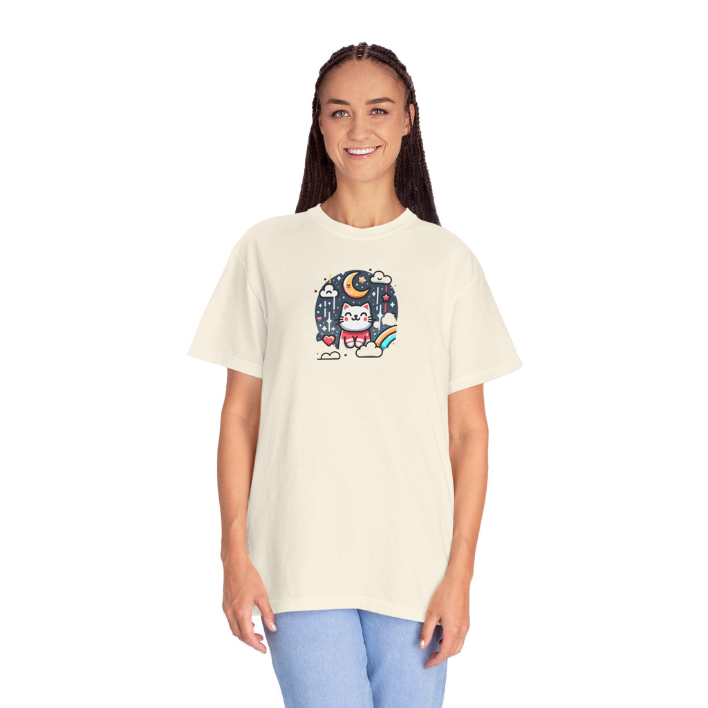 Adorable Cat Unisex Garment-Dyed T-Shirt - Ring-Spun Cotton - DipaliZ