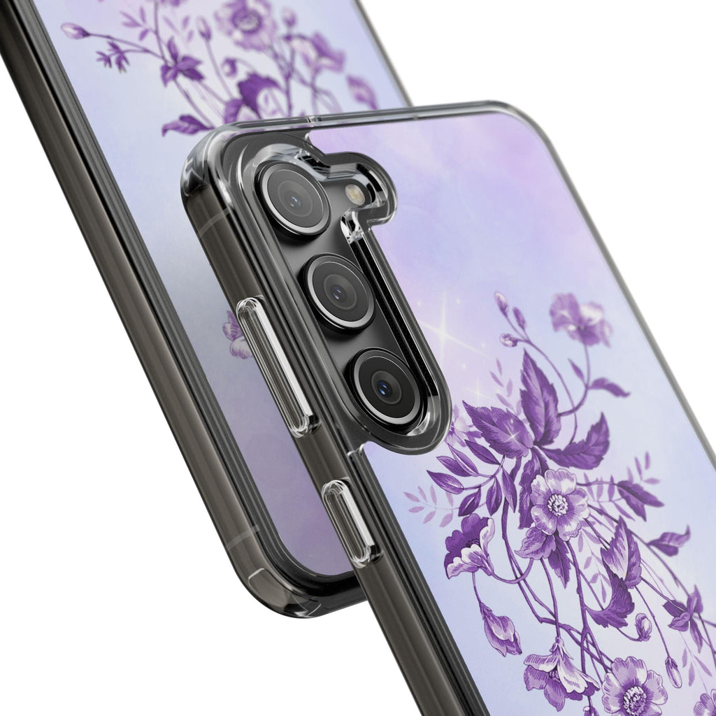 Floral design In Purple Clear Cases