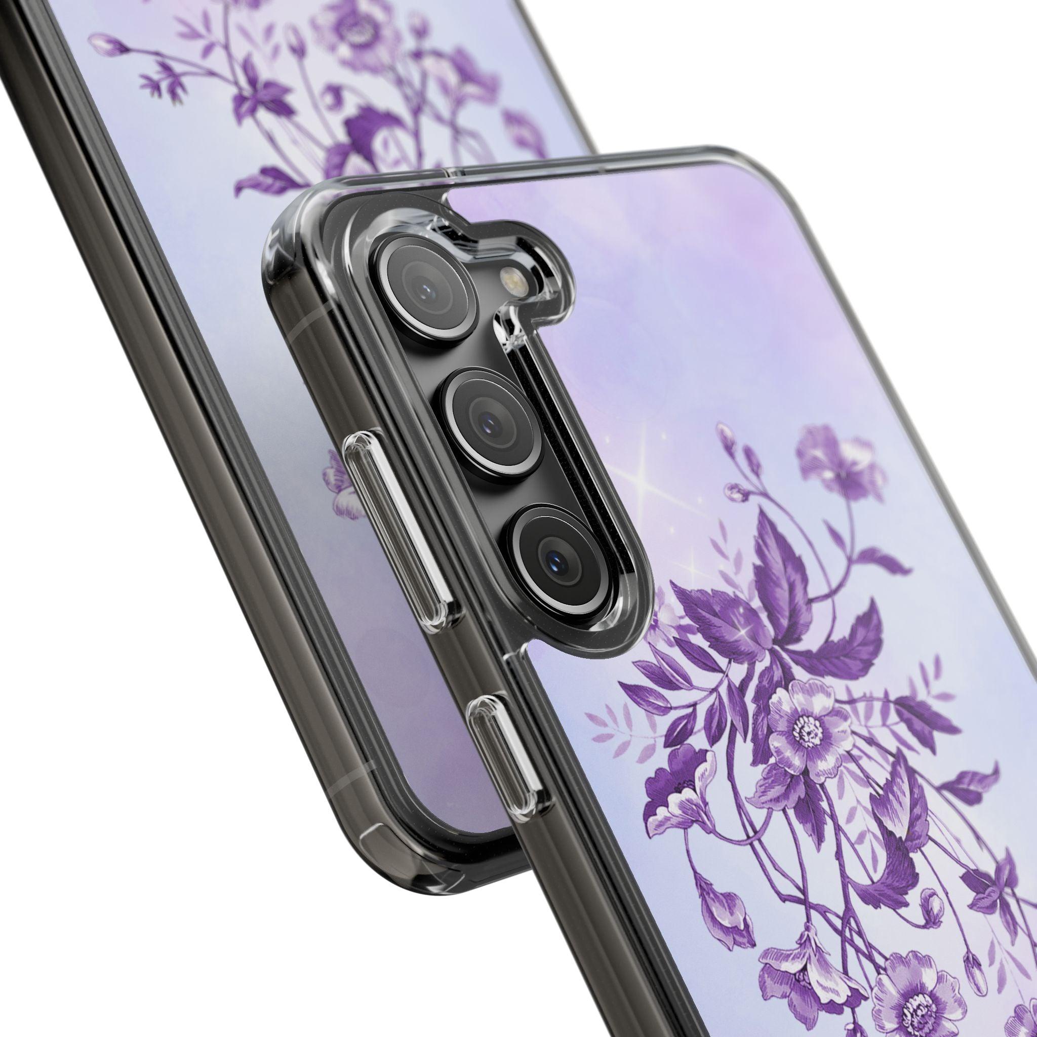 Floral design In Purple Clear Cases